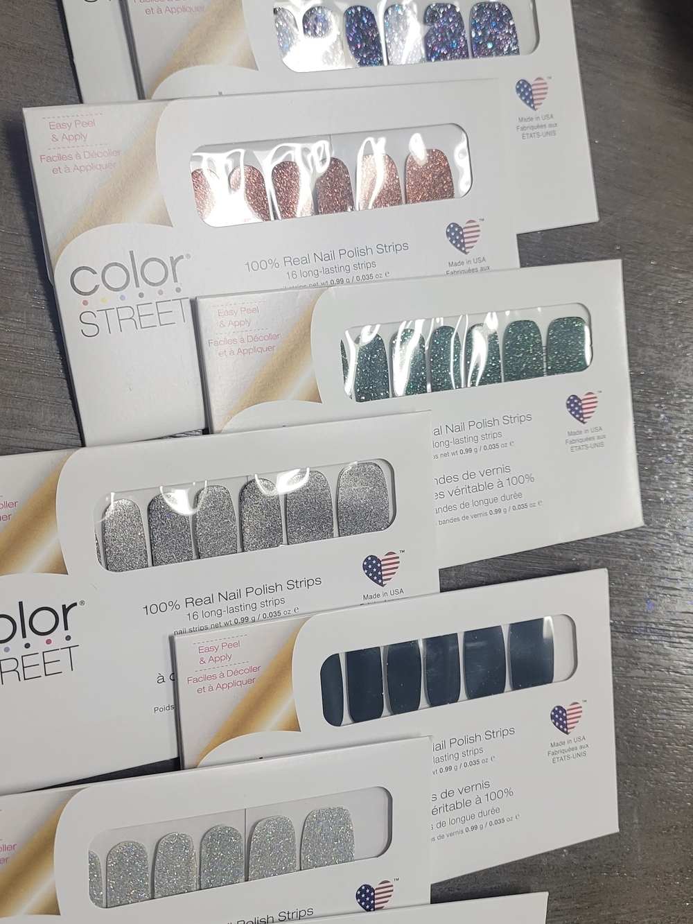 8 PACK  Assortment Of Color Street Glitter Nail Strips - Color Street